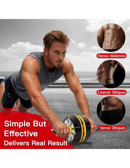 Rueda Abdominal Flexella con Resistencia Ajustable y Soporte