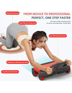 Rueda Abdominal FIAMEARMOR 4 Ruedas con Soporte para Codos 2