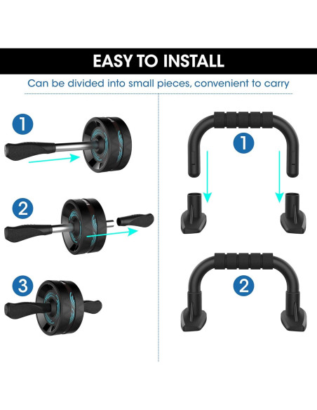 Rueda de Abdominales SLSWHLX 6-en-1 con Accesorios de Ejercicio
