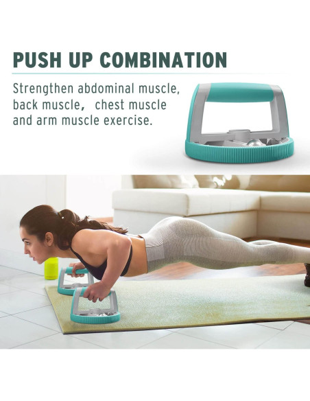 Rueda de Abdominales Holleyweb 14-en-1 Verde para Ejercicio