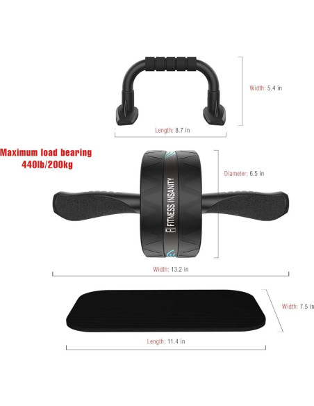 Rueda de Abdominales SLSWHLX 6-en-1 con Accesorios de Ejercicio