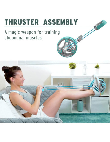 Rueda de Abdominales Holleyweb 14-en-1 Verde para Ejercicio