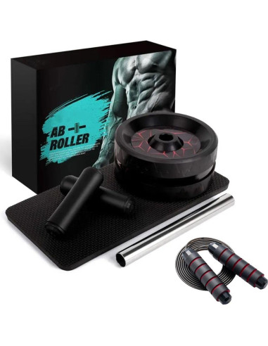 Set Rueda Abdominal y Cuerda para Saltar Genérico - Ejercicio en Casa