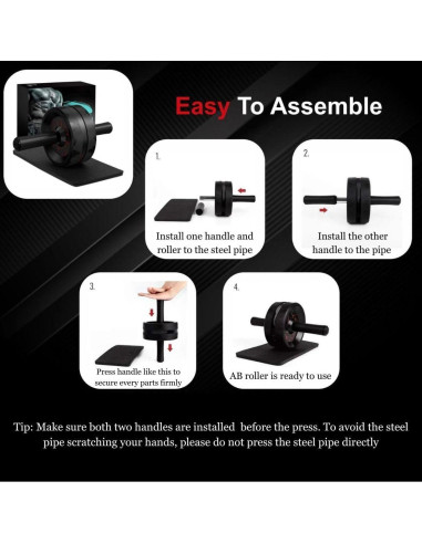 Set Rueda Abdominal y Cuerda para Saltar Genérico - Ejercicio en Casa