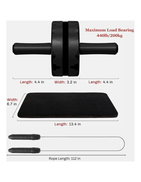 Set Rueda Abdominal y Cuerda para Saltar Genérico - Ejercicio en Casa Set Rueda Abdominal y Cuerda para Saltar Genérico - Ejercicio en Casa