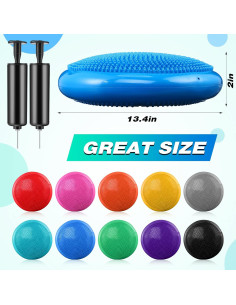 Cojines de Inestabilidad Leitee 10 Pcs con Bomba para Ejercicio 2