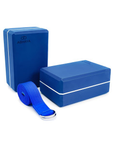 Paquete de 2 Bloques de Yoga y Correa de Estiramiento ABHAYA