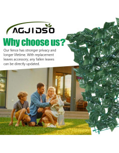 Pantalla de Privacidad AGJIDSO Hiedra Artificial 2,97 m 2