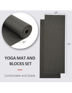 Esterilla de Yoga Fitvids 1/4'' Alta Densidad Antidesgarro Negra 2