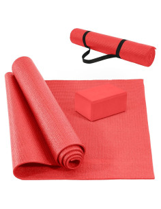 Alfombrilla de Yoga Fitvids Antidesgarro 0.635 cm Roja