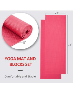 Alfombrilla de Yoga Fitvids Antidesgarro 0.635 cm Roja 2