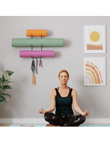 Soporte de Pared Wallniture Guru para Esteras de Yoga y Accesorios