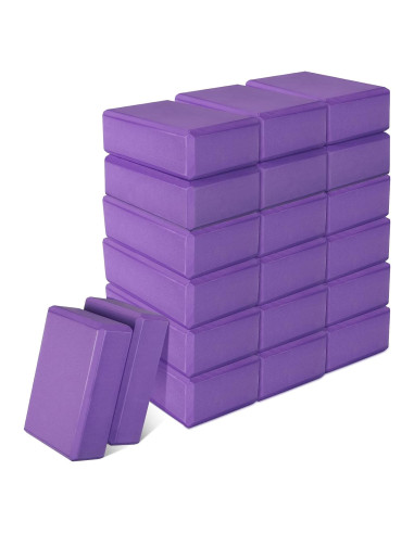 20 Bloques de Yoga EVA Antideslizantes Sotiff Púrpura 23x15x7.6cm