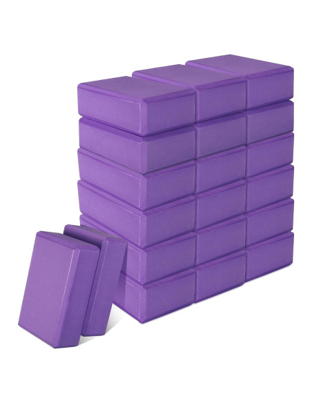 20 Bloques de Yoga EVA Antideslizantes Sotiff Púrpura 23x15x7.6cm