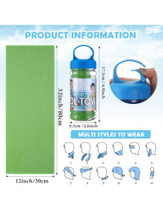 Paquete de 12 toallas de enfriamiento Hosuly 81x30 cm 2