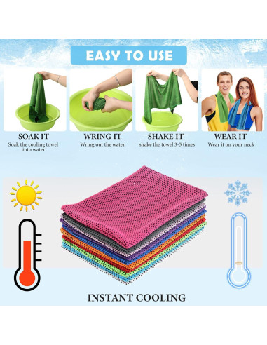 Paquete de 12 toallas de enfriamiento Hosuly 81x30 cm