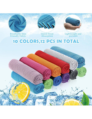 Paquete de 12 toallas de enfriamiento Hosuly 81x30 cm