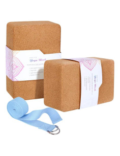 Set de 2 Bloques de Yoga de Corcho Arltb con Correa 2.44m
