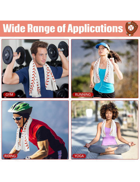 12 Toallas Refrigerantes CraftyDream Microfibra Béisbol 101.6x30.5cm