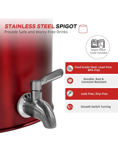 Dispensador de Agua RIMOO 9.5x9.5x24.5cm Acero Inoxidable