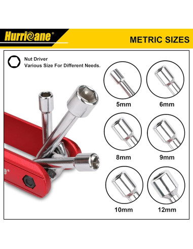 HURRICANE Juego Destornilladores Plegable 6 en 1 Métrico