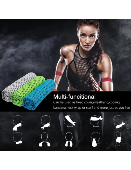 Toalla de Enfriamiento EastyGold 3 Unidades Microfibra 30x80cm