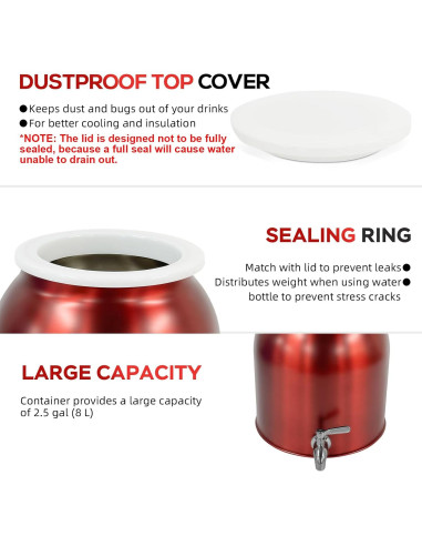 Dispensador de Agua RIMOO 9.5x9.5x24.5cm Acero Inoxidable