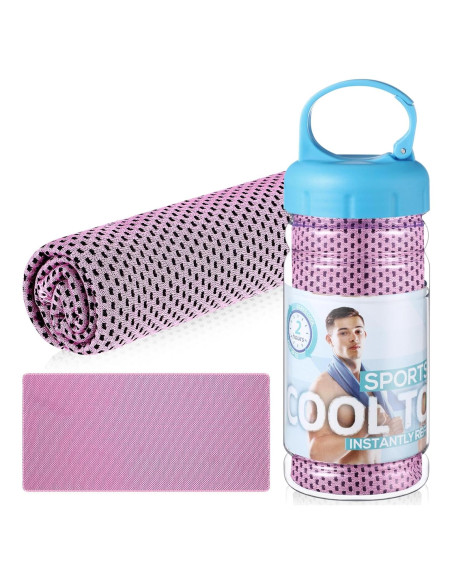 Toalla Refrigerante Hosuly 81x30 cm Microfibra Rosa para Deporte