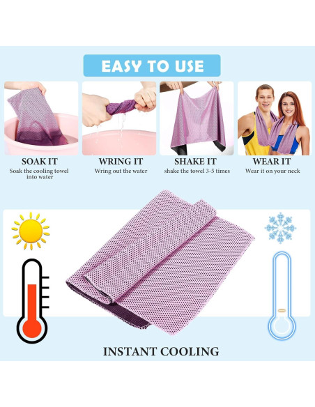 Toalla Refrigerante Hosuly 81x30 cm Microfibra Rosa para Deporte