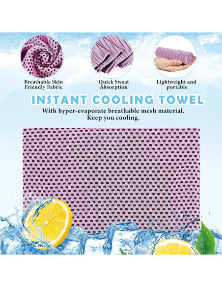 Toalla Refrigerante Hosuly 81x30 cm Microfibra Rosa para Deporte