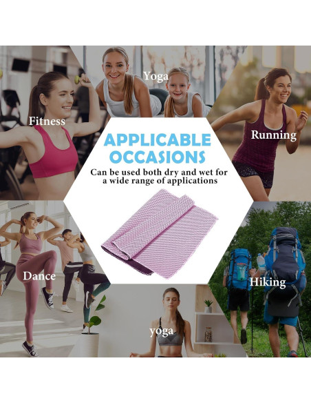 Toalla Refrigerante Hosuly 81x30 cm Microfibra Rosa para Deporte