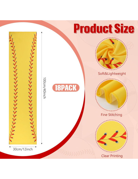 18 Toallas Enfriadoras CraftyDream Amarillo Softbol 100x30cm