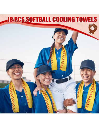 18 Toallas Enfriadoras CraftyDream Amarillo Softbol 100x30cm