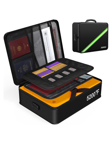 Organizador de Documentos Noiposi F30 A Prueba de Fuego Negro