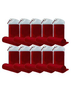 Paquete de 10 Toallas Enfriadoras immoono Microfibra 101.6x30.5 cm Rojo