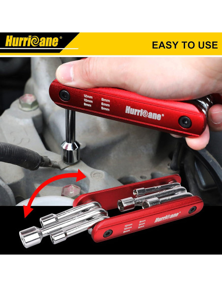 HURRICANE Juego Destornilladores Plegable 6 en 1 Métrico