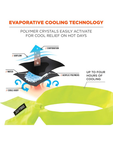 Bandana Refrigerante Ergodyne Chill-Its 6700, 6 Unidades, Lima