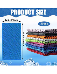 Paquete de 30 Toallas Enfriadoras Microfibra Ysanciuu 81x30 cm 2