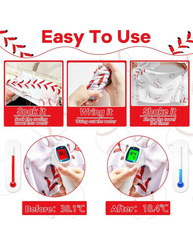 30 Toallas Refrigerantes de Béisbol Party Greeting 101.6x30.5cm