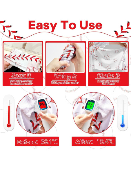 30 Toallas Refrigerantes de Béisbol Party Greeting 101.6x30.5cm