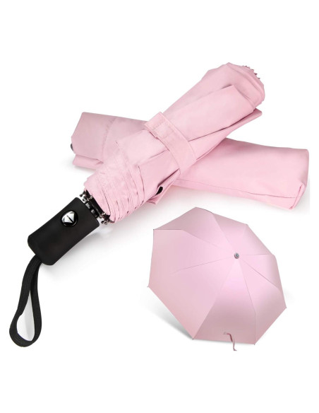 Paraguas de Viaje Shinok Compacto Plegable Rosa 27.94 cm