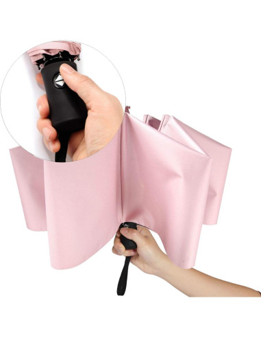 Paraguas de Viaje Shinok Compacto Plegable Rosa 27.94 cm