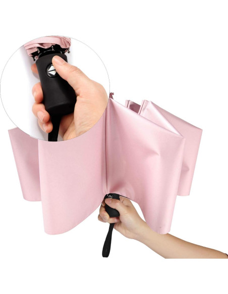 Paraguas de Viaje Shinok Compacto Plegable Rosa 27.94 cm