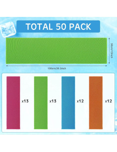 50 Toallas Enfriadoras Shellwei 30x100 cm Microfibra Deportes 2