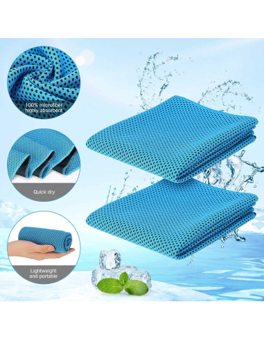 50 Toallas Enfriadoras Shellwei 30x100 cm Microfibra Deportes