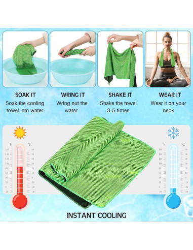 50 Toallas Enfriadoras Shellwei 30x100 cm Microfibra Deportes
