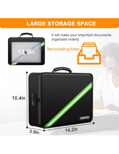 Organizador de Documentos Noiposi F30 A Prueba de Fuego Negro