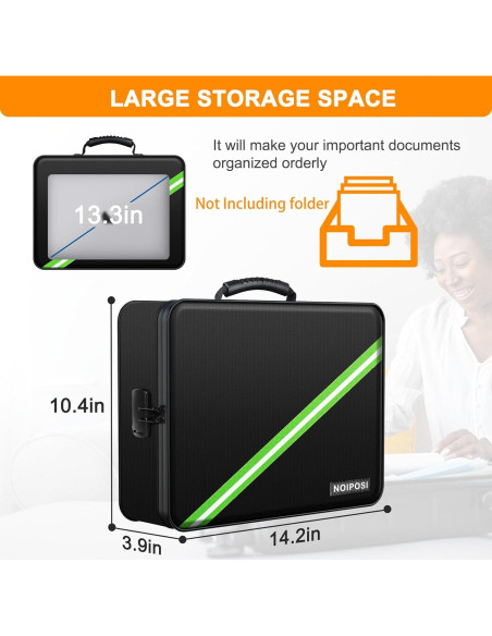 Organizador de Documentos Noiposi F30 A Prueba de Fuego Negro