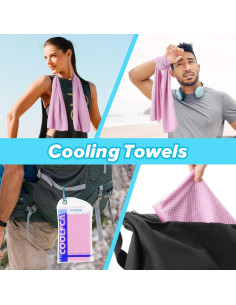 Toalla Enfriadora JAGJOG 101.6x30.5cm Microfibra Rosa 2