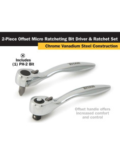 Juego Titan 11203 Carraca y Controlador de Bits 2 Piezas 2